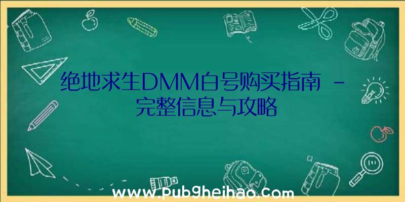 绝地求生DMM白号购买指南